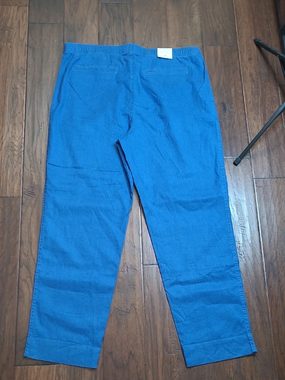NWT Banana Republic Blue Linen-Cotton Blend Traveler Pull-On Pants size XL